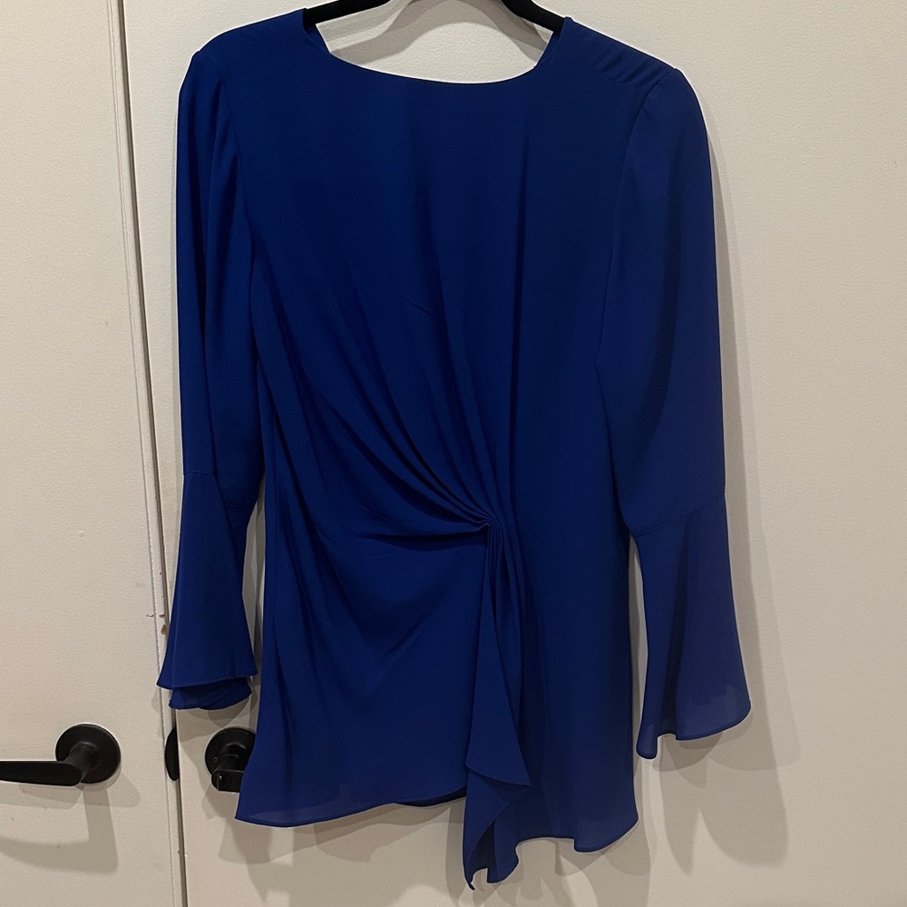 Neiman Marcus Royal Blue Draped Blouse